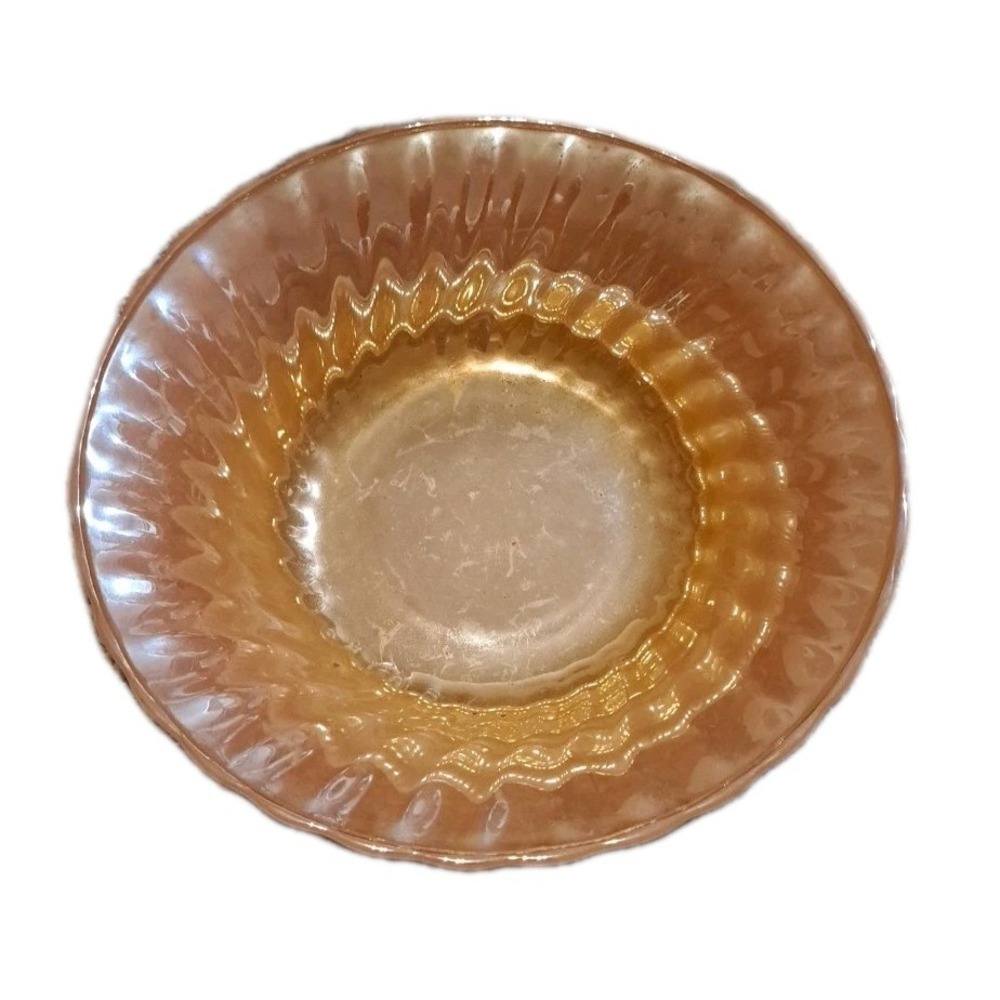 Vintage Fire King Peach Luster Serving Bowl 8.5" Ovenproof‎ Glass Anchor Hocking